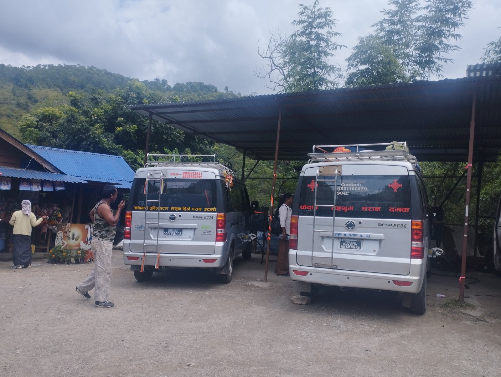 EV charging station on the way to dhankuta